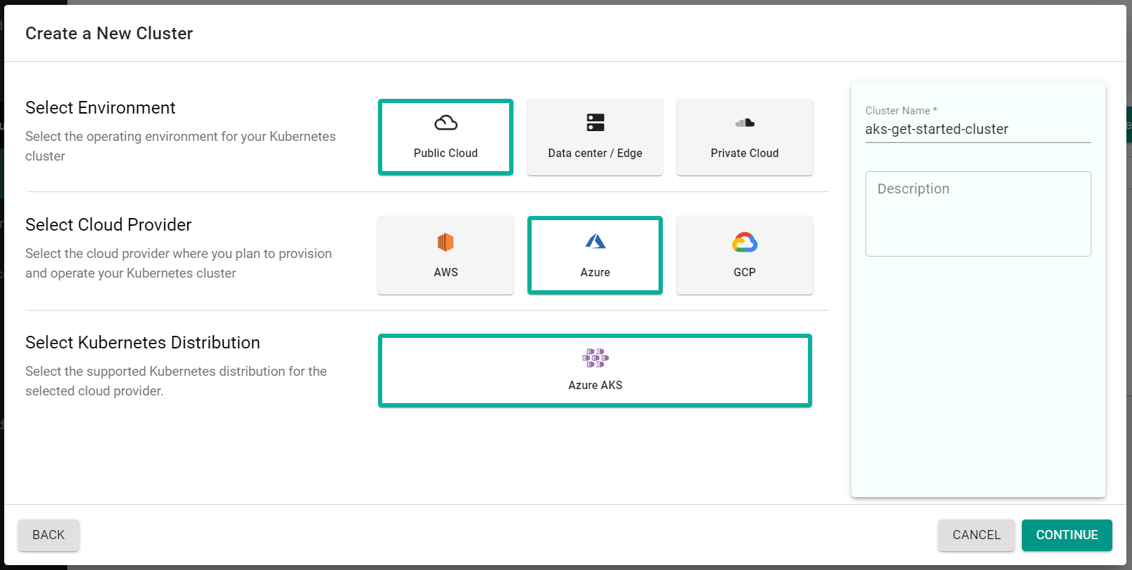 Create Cluster