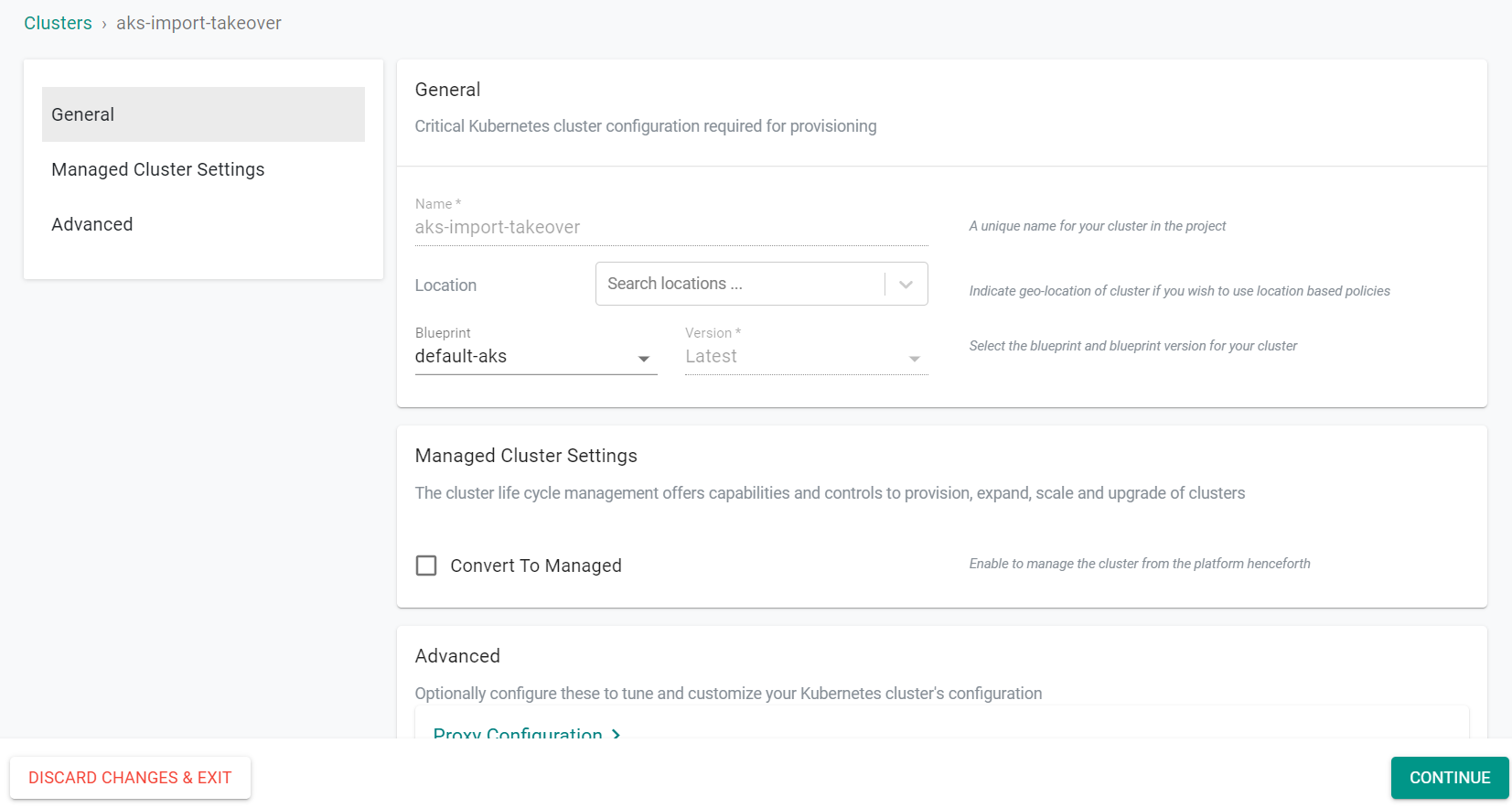 Import Cluster