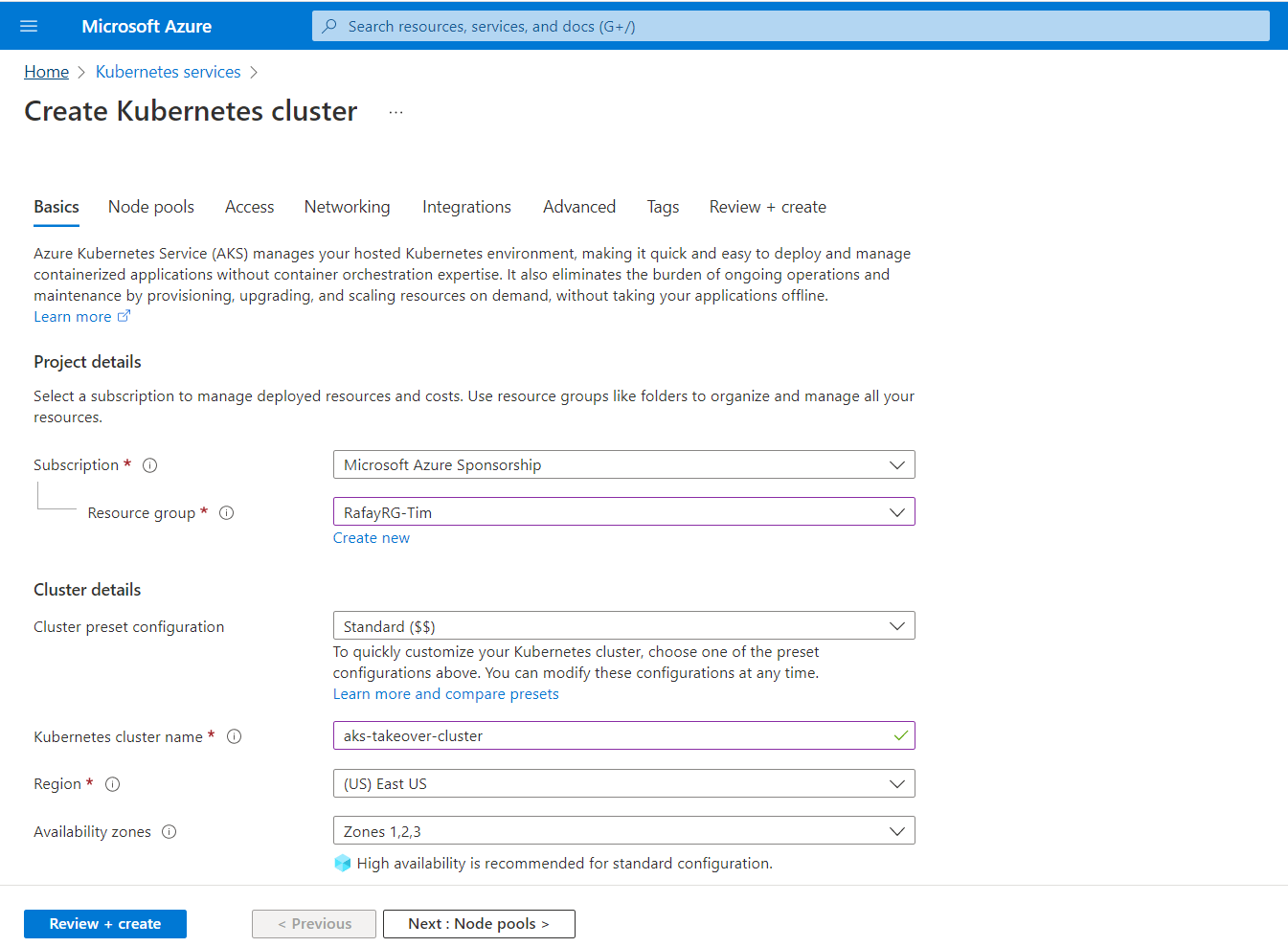 Create Cluster