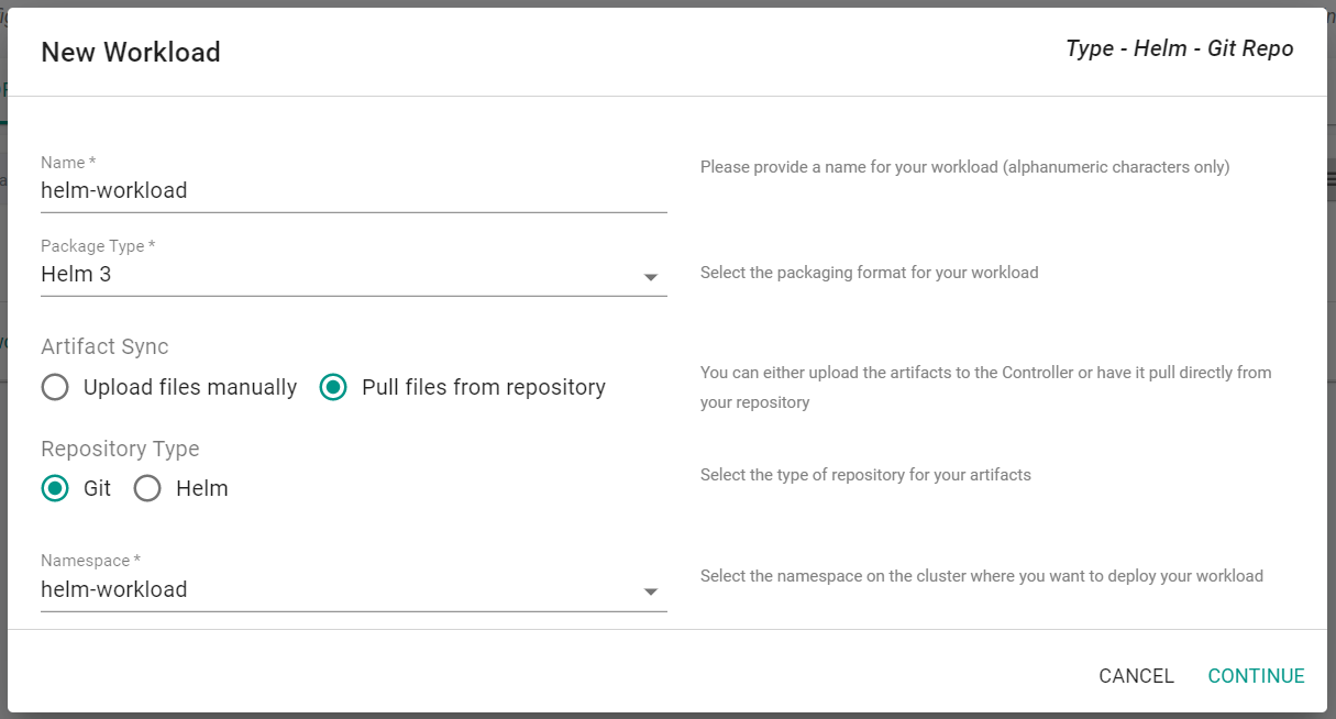 Create Workload