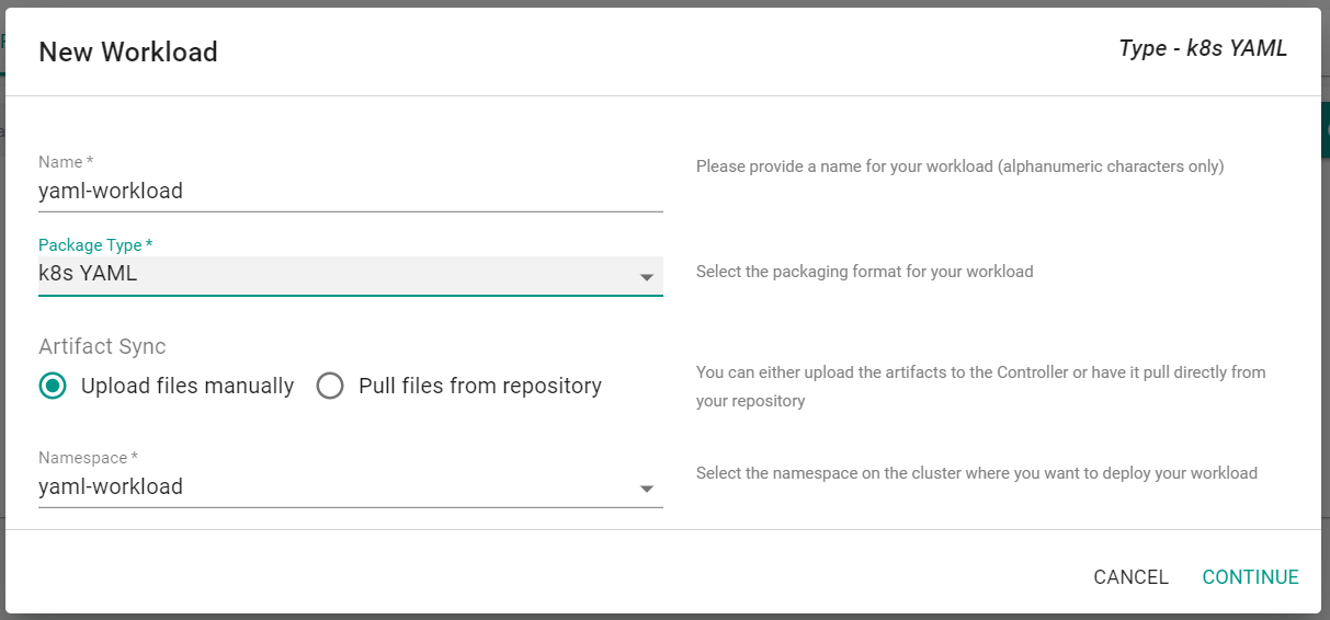 Create Workload