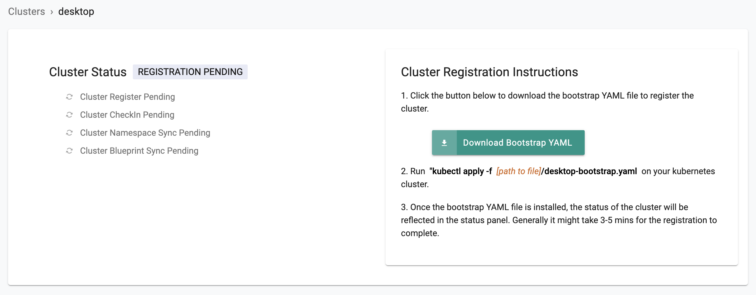 Cluster Specification