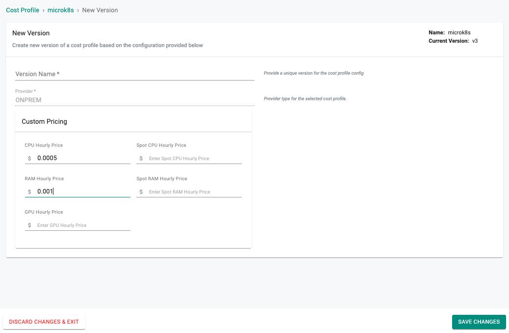 Custom Profile Configuration