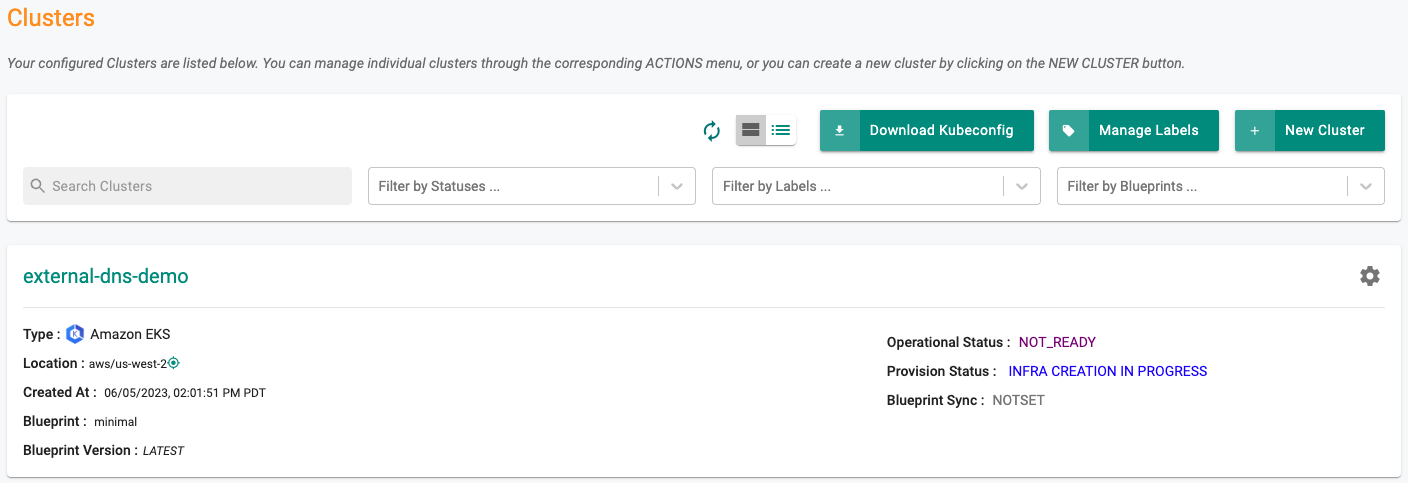 Cluster Provisioning