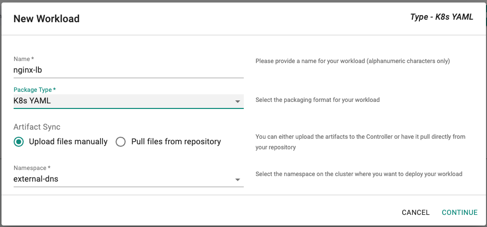 Create Workload