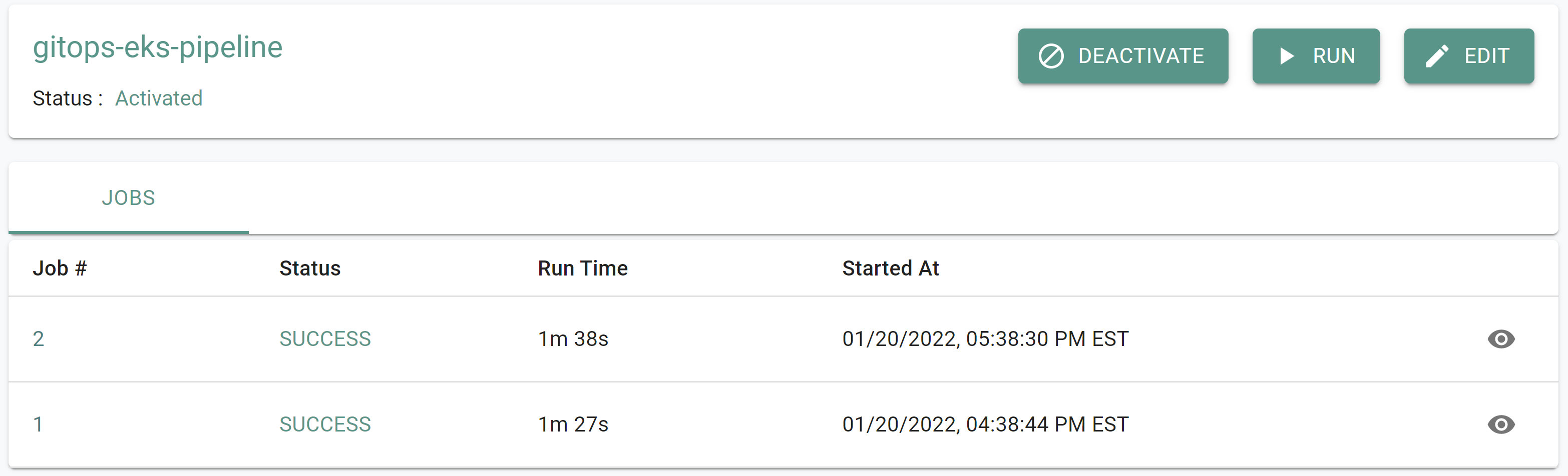 Pipeline Cluster Update Job