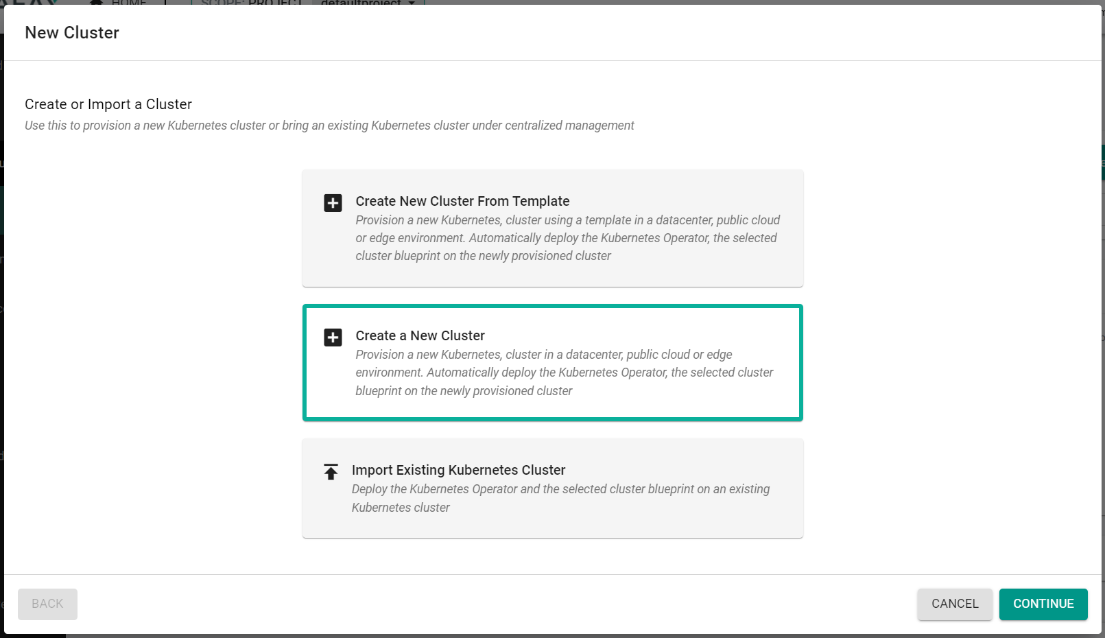 Create Cluster