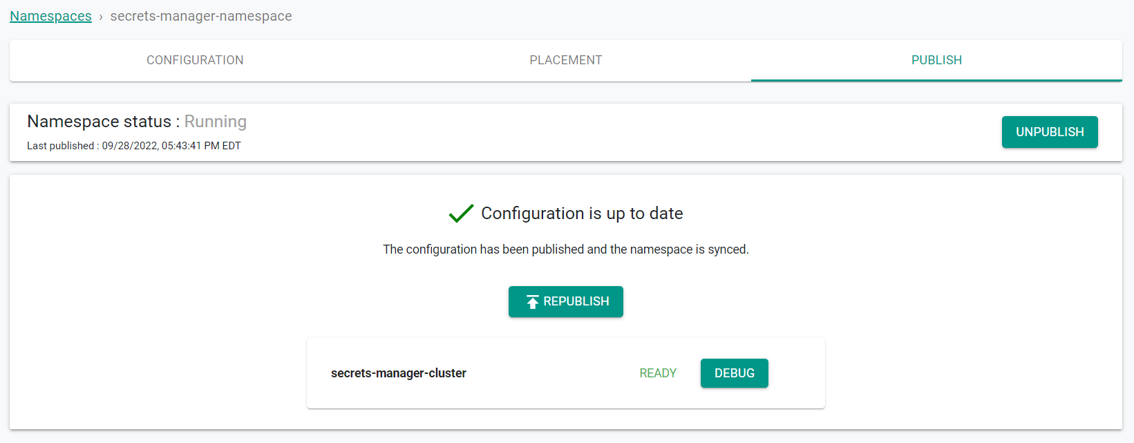 Workload Namespace