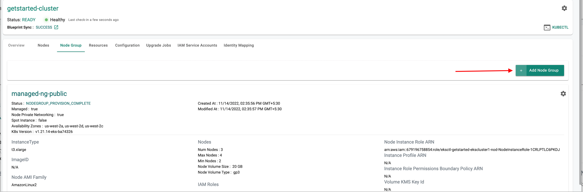 Configure New Node Group