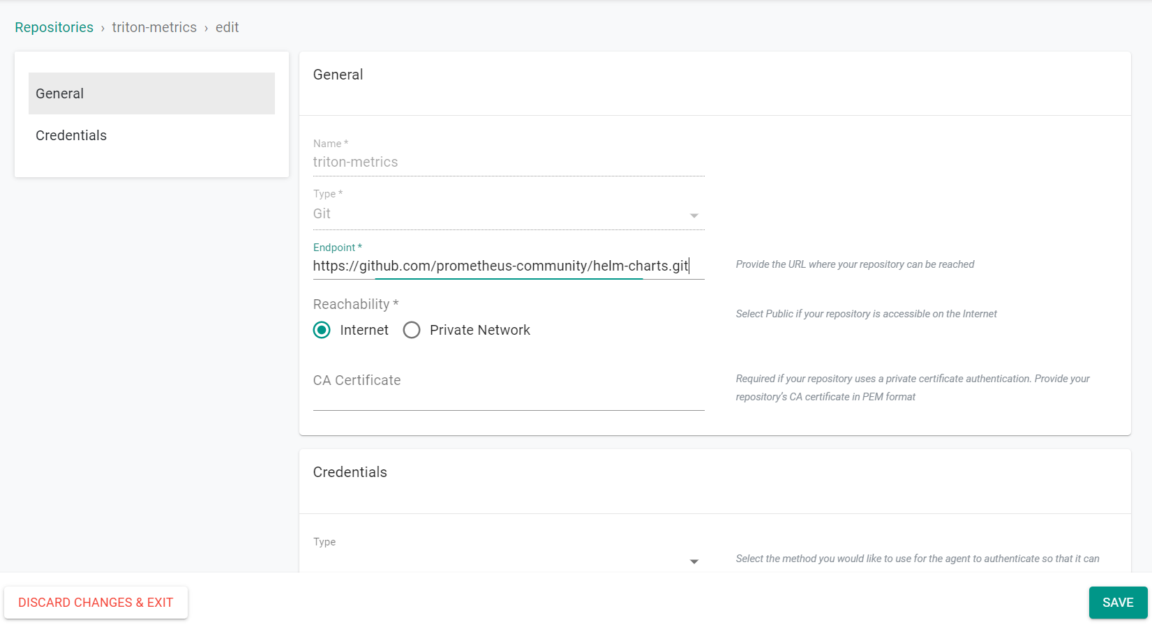 Metrics Repository