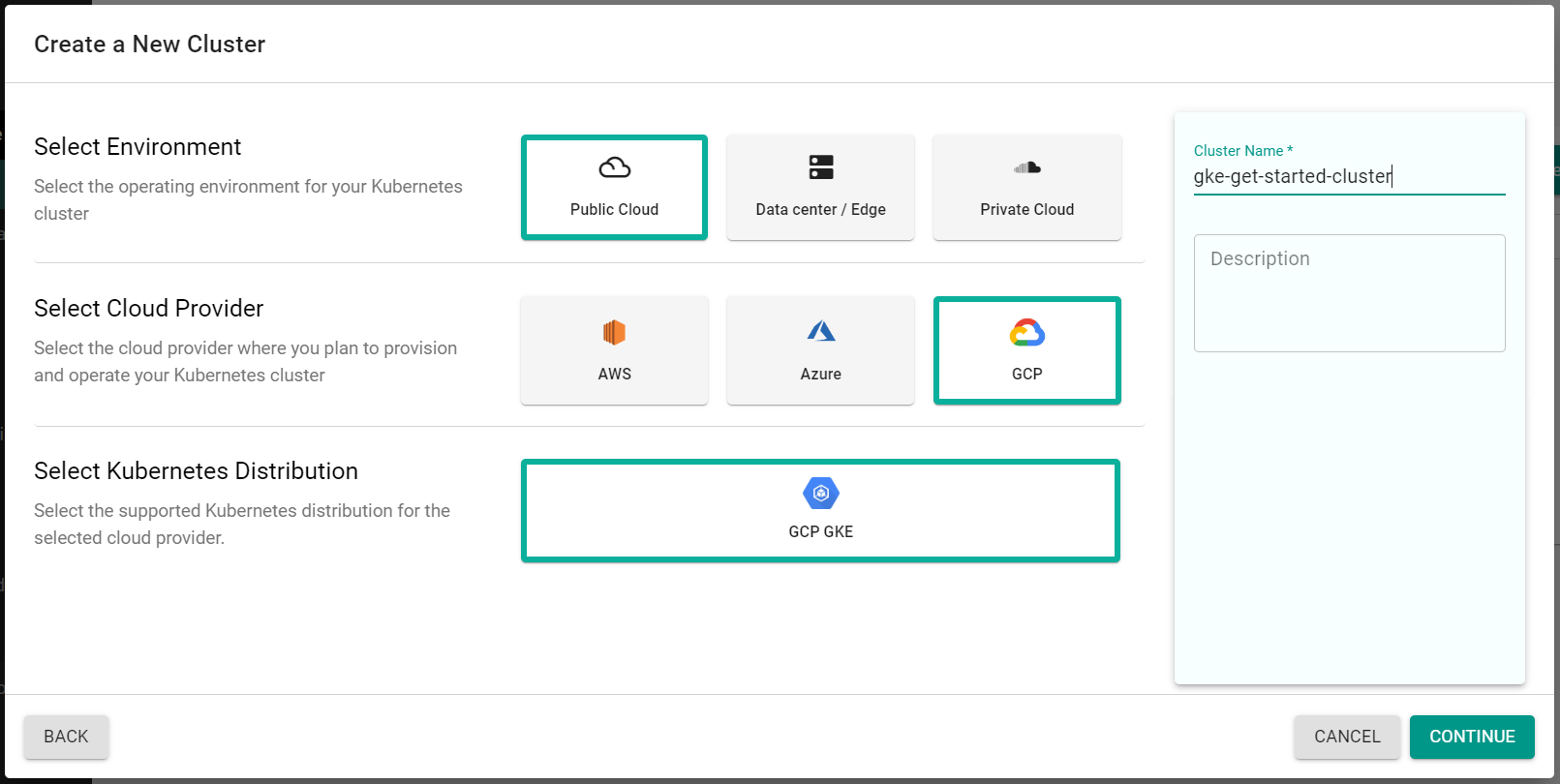 Create Cluster