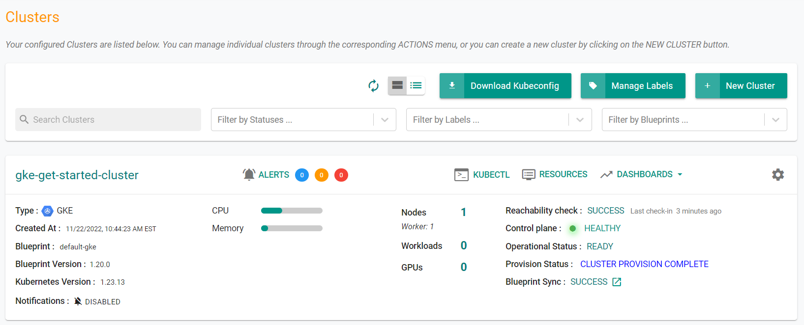 Verify Cluster Version