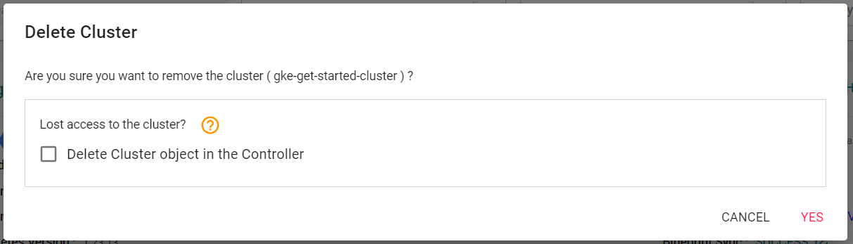 Cluster Delete