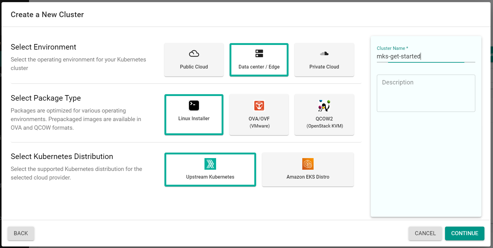 Create Cluster