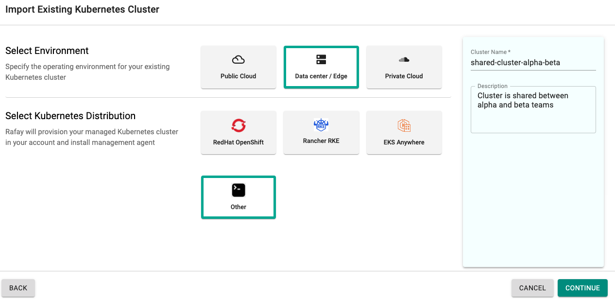 Create cluster