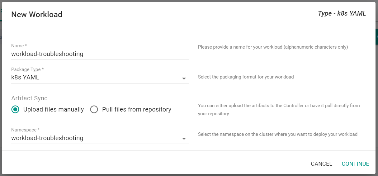 Create Workload