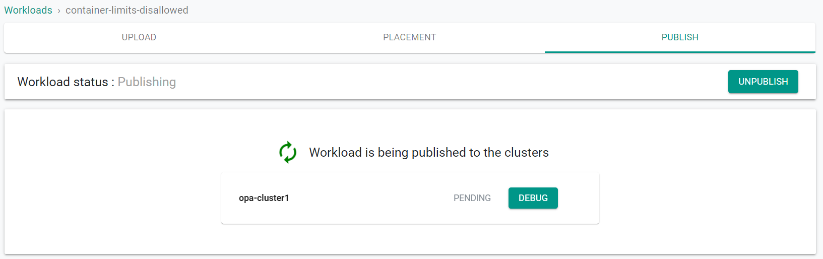 Publish Workload