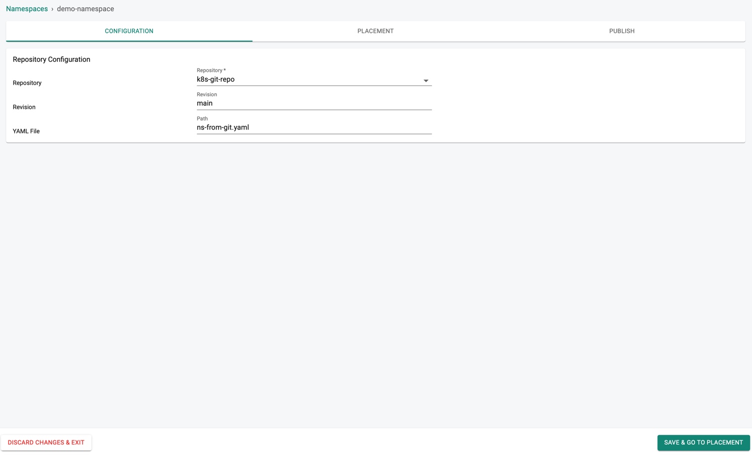 Namespace Repo Type