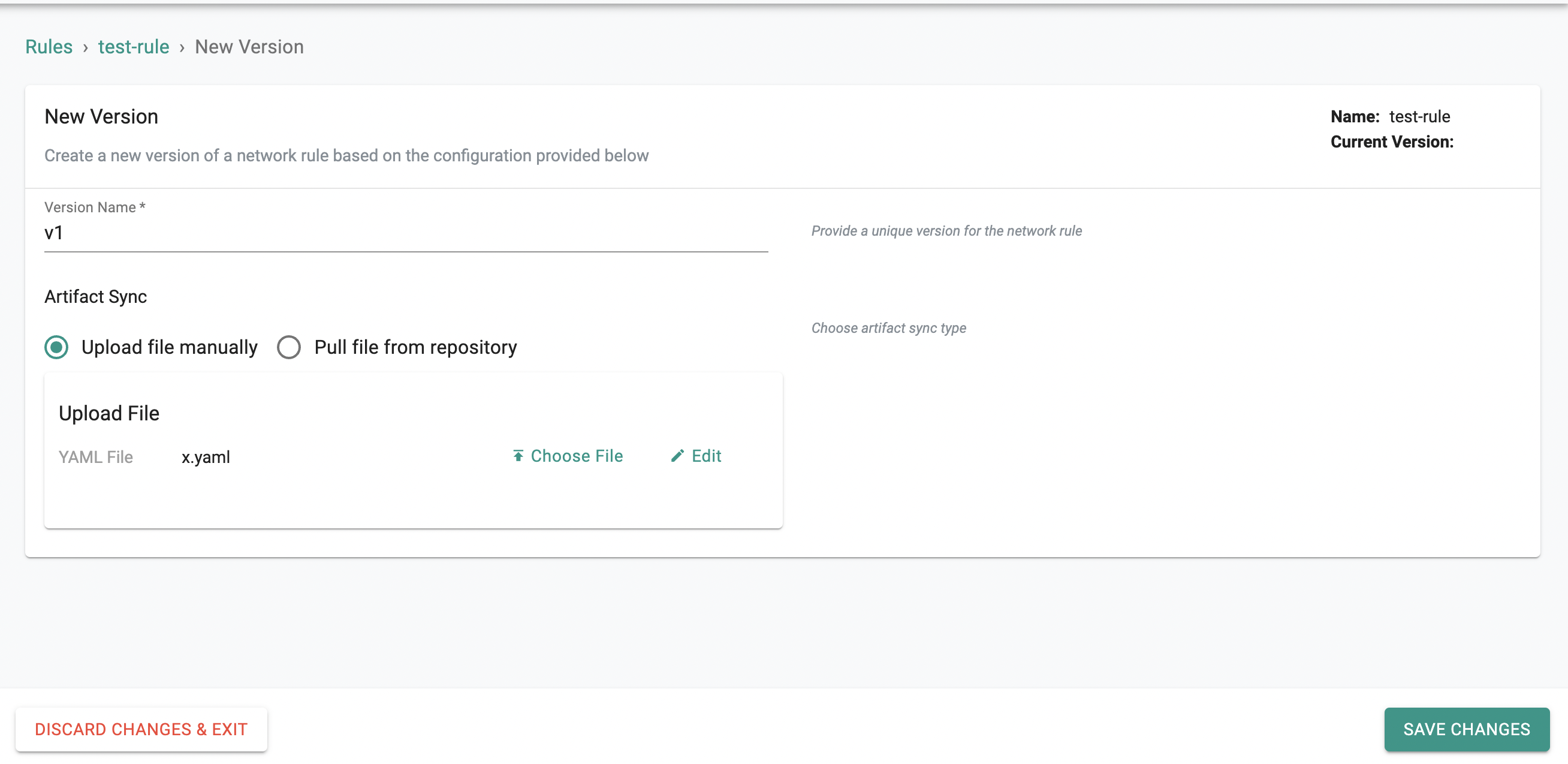 Create Network Policy Rule