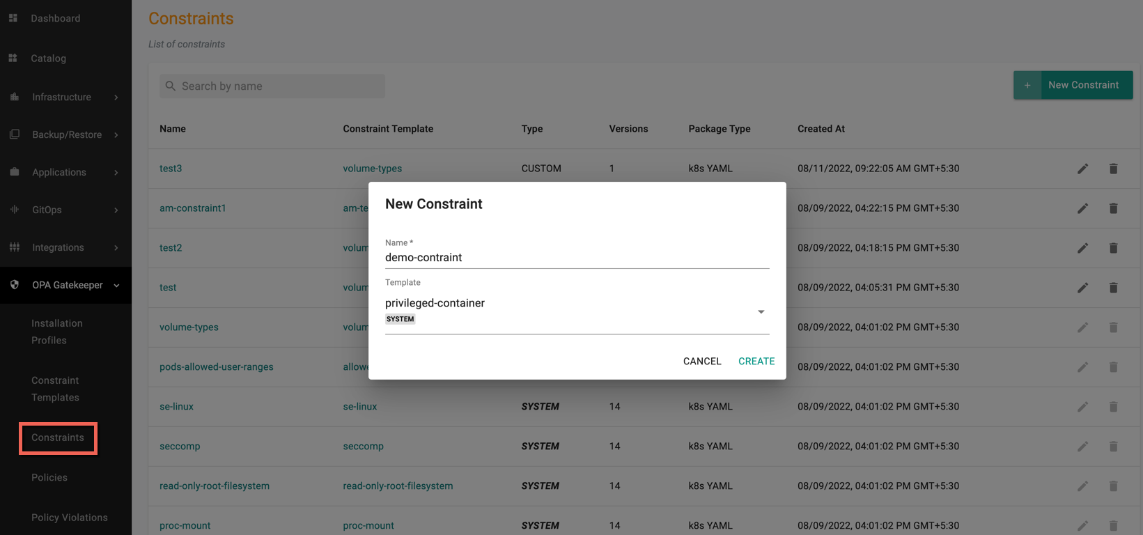 OPA New Constraint