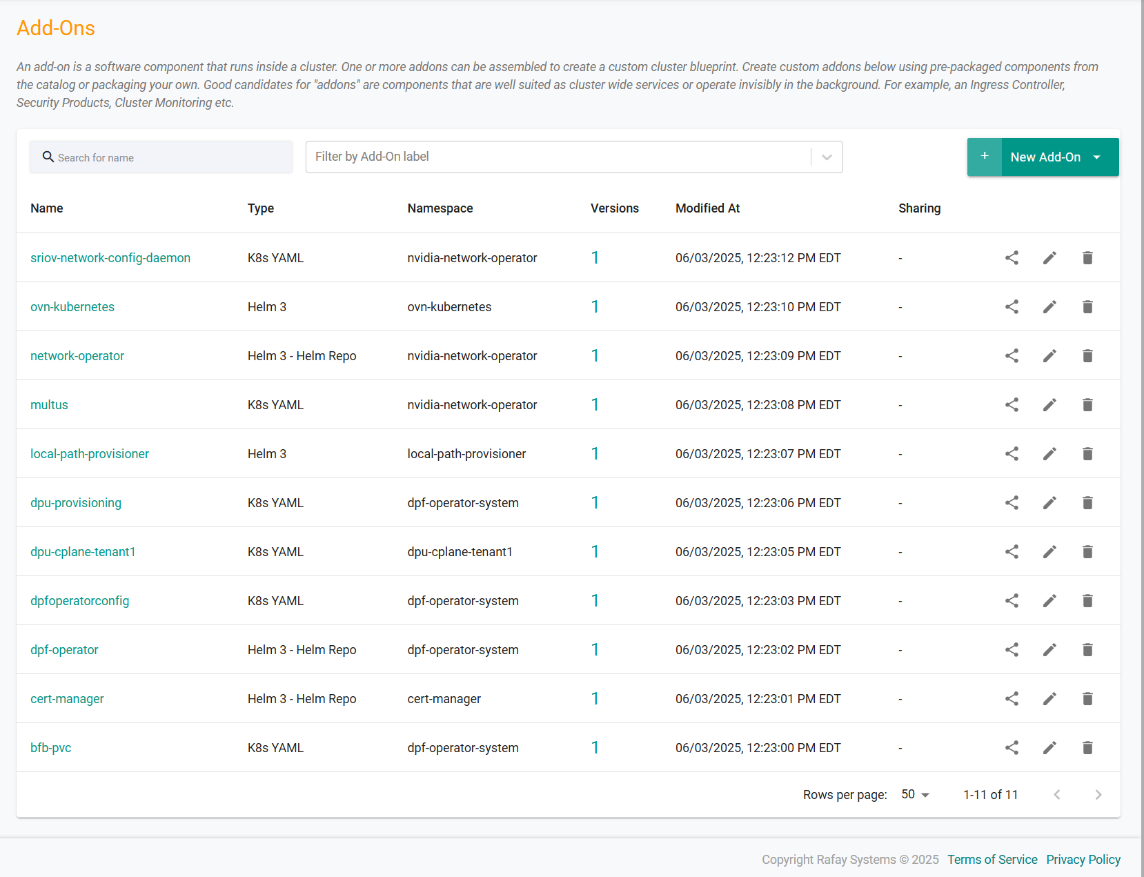 Create addons