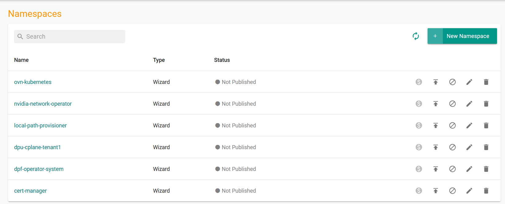 Create Namespaces