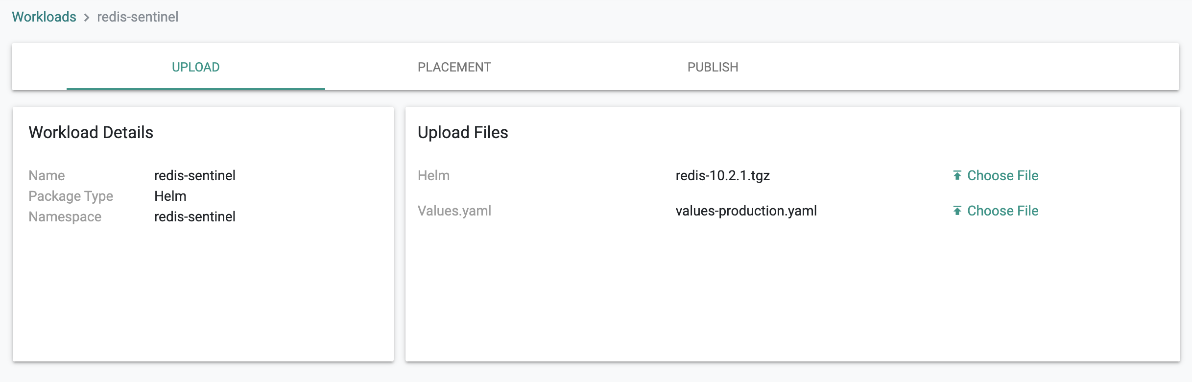 Configure Redis Workload