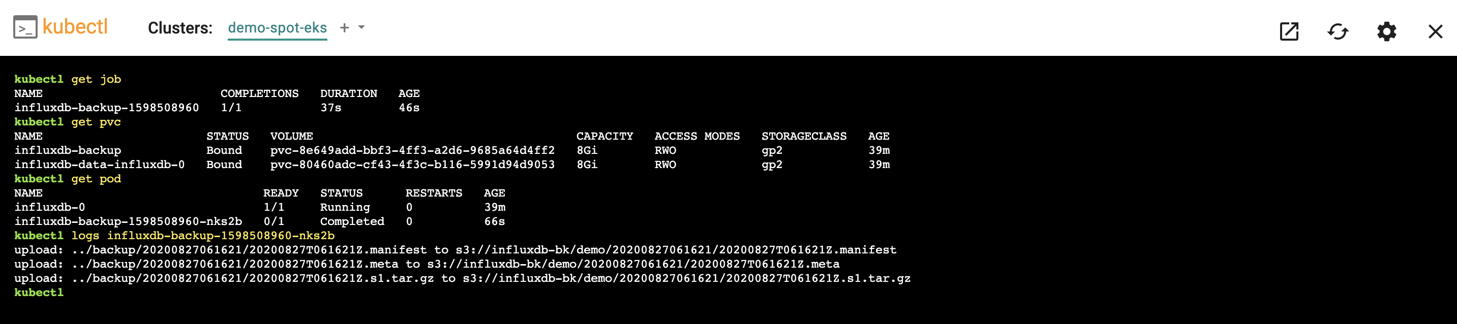 Verify InfluxDB Backup Job