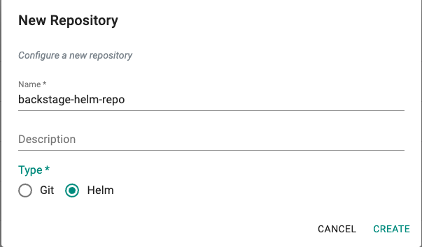 Create Backstage Helm Repo