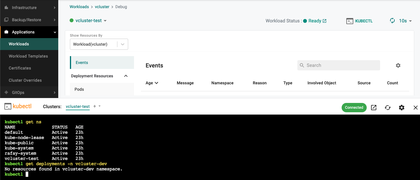 Host cluster commands