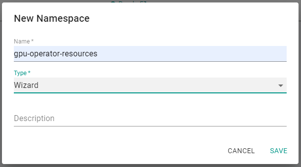 Create Namespace