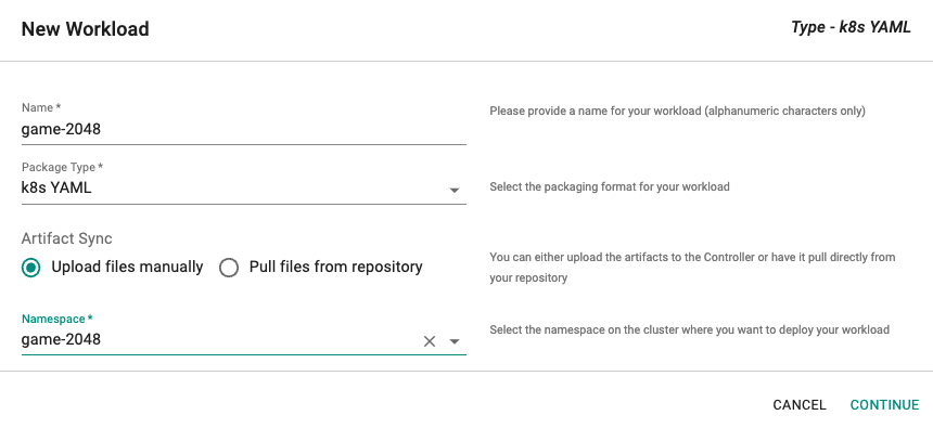 Create Workload