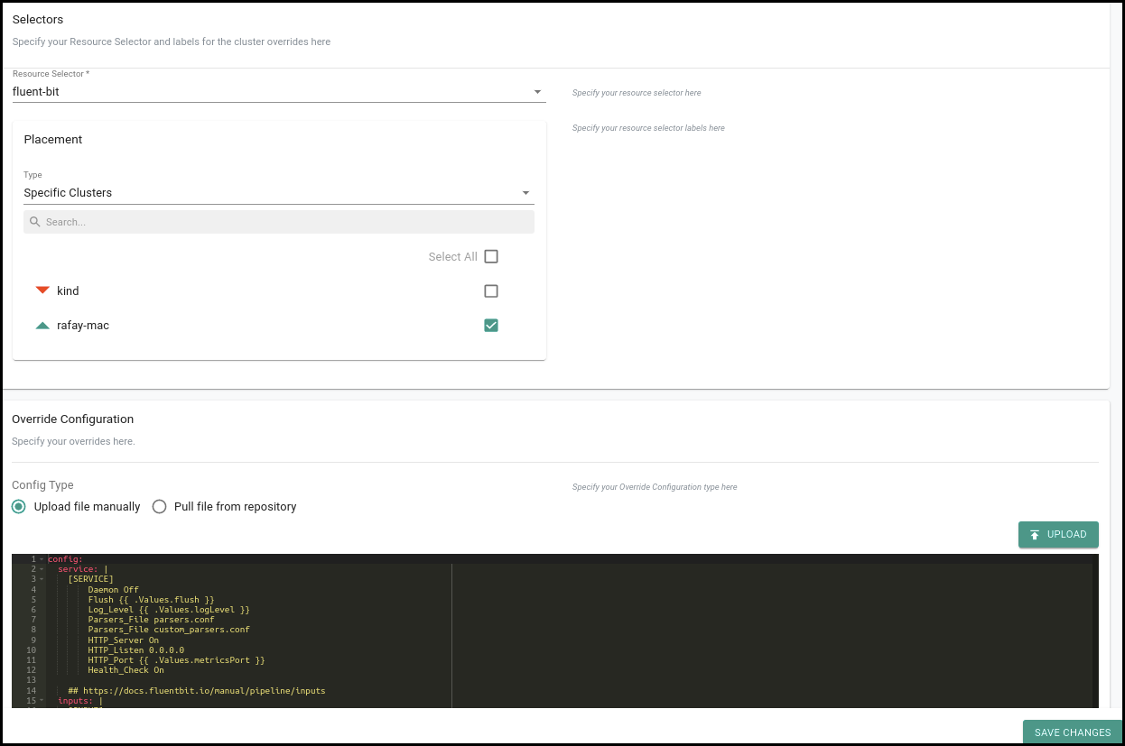 Cluster Override Setting