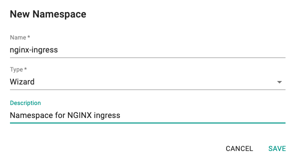 Create Namespace