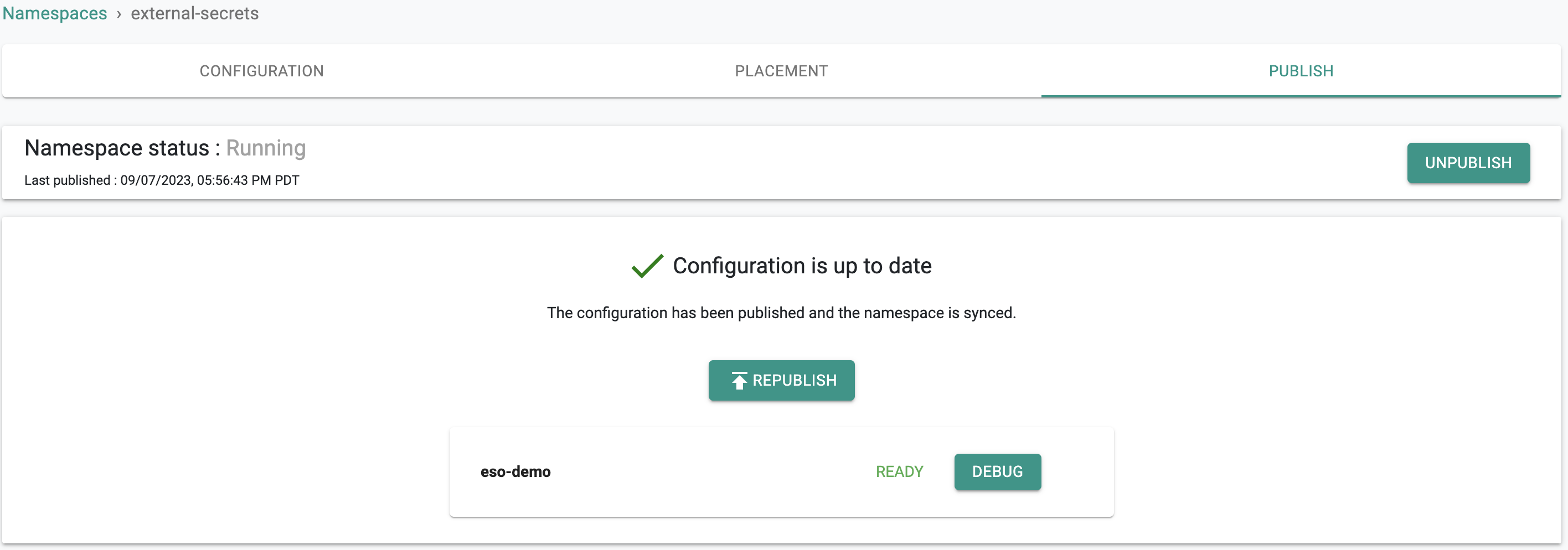 Create Namespace