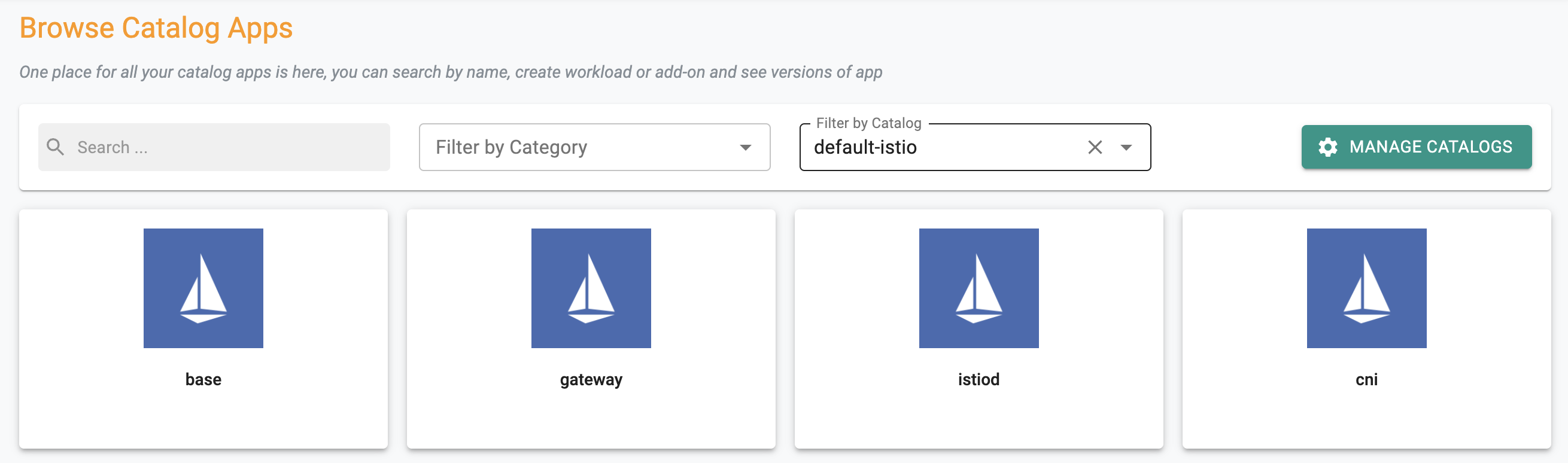 Create Istio addon