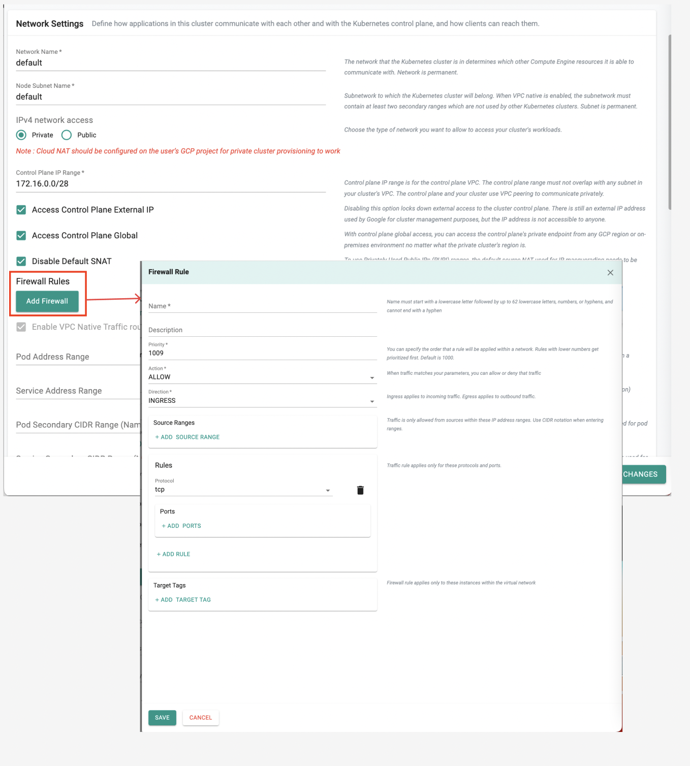 gke firewall