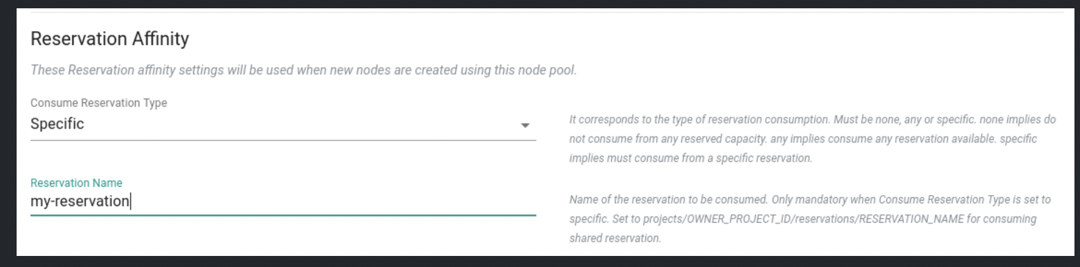 Reservation Affinity