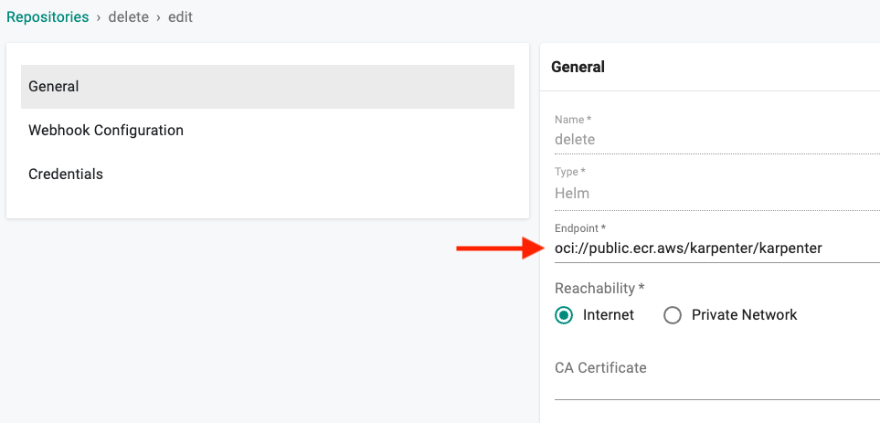 OCI Support for Repository