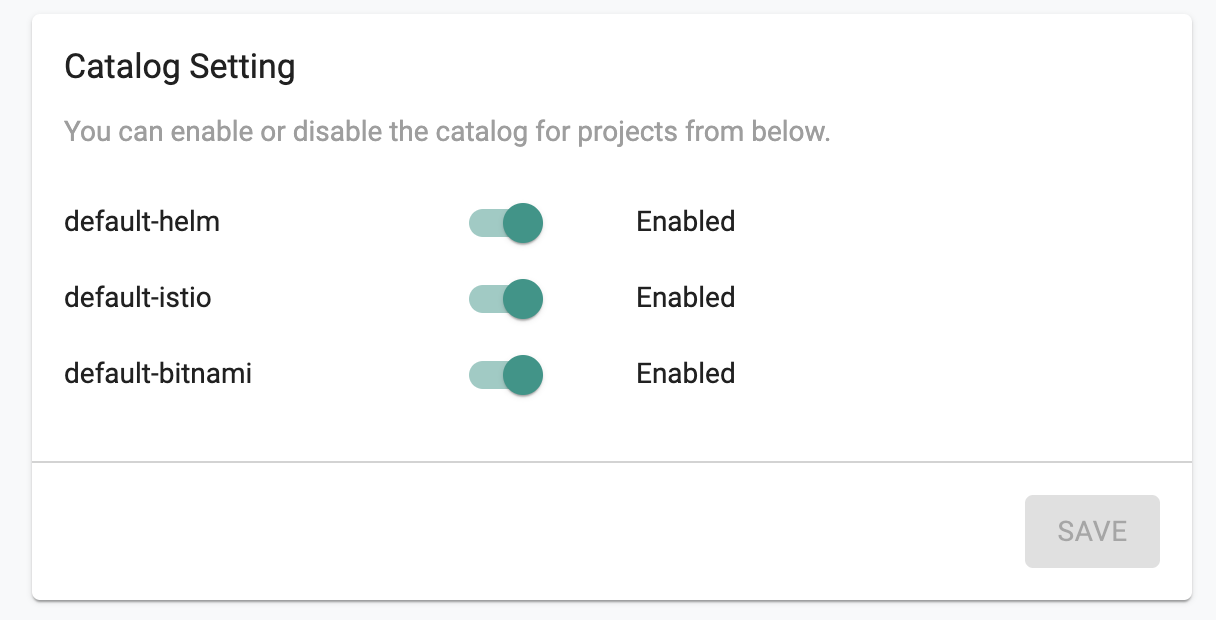 Disable Catalog