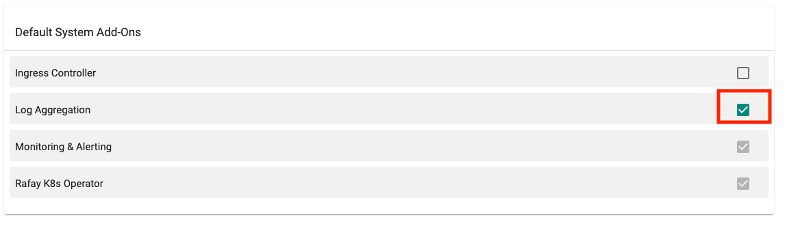 Optional Log Aggregation Addon