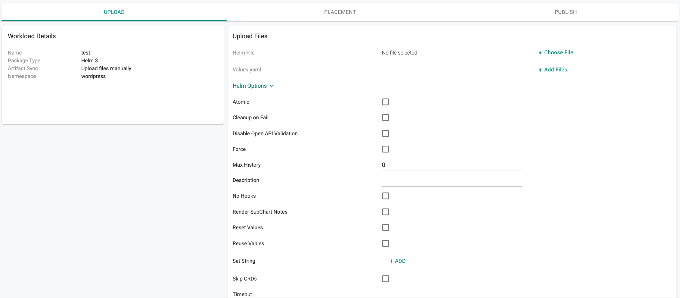 Helm 3 Advanced Settings