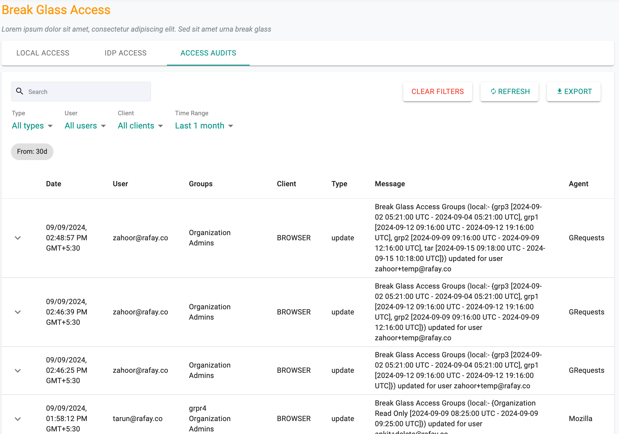 Audit Logs Console