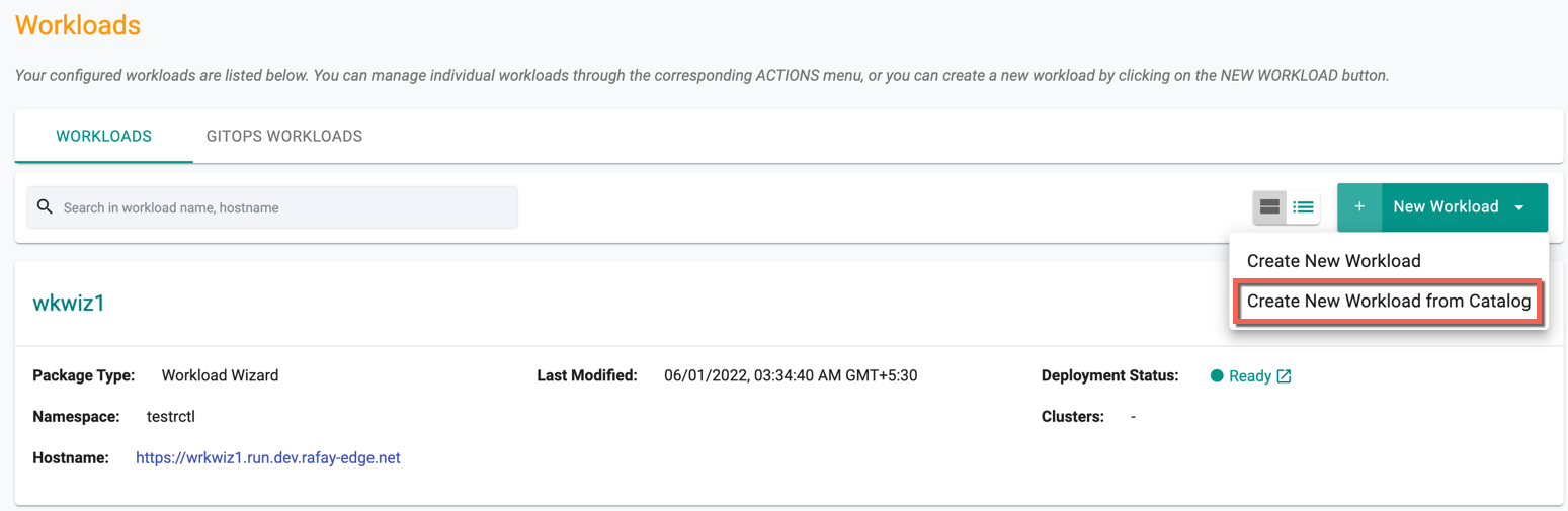 YAML based Workload