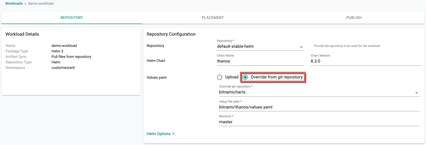 Override From Git Repository