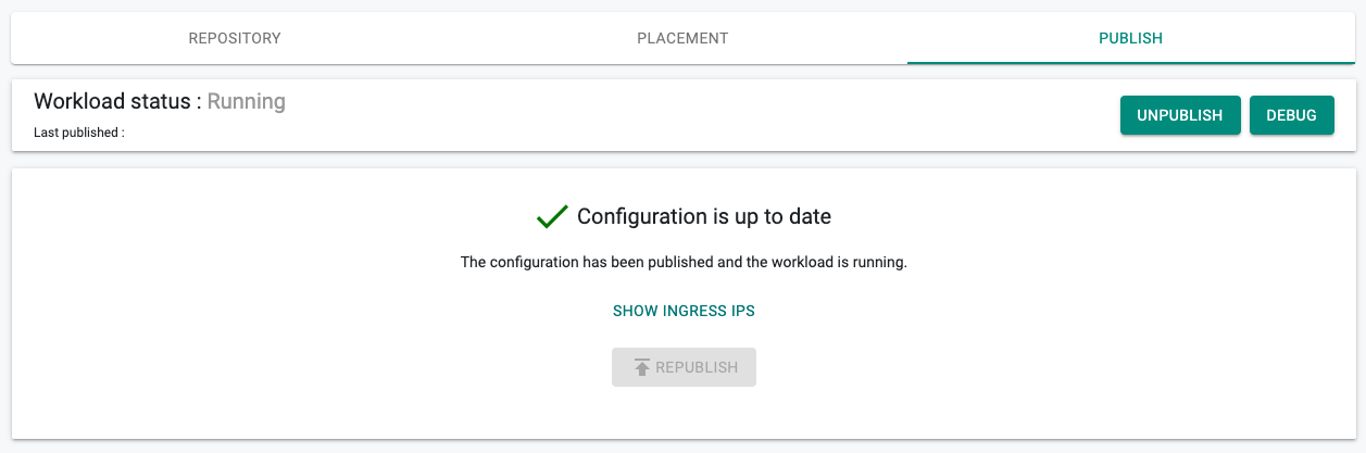 Publish YAML Workload